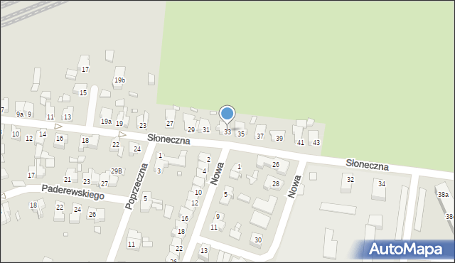 Świebodzin, Słoneczna, 33, mapa Świebodzin