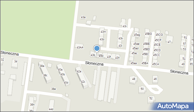 Świebodzin, Słoneczna, 43c, mapa Świebodzin