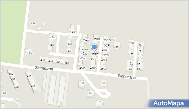 Świebodzin, Słoneczna, 45BD, mapa Świebodzin