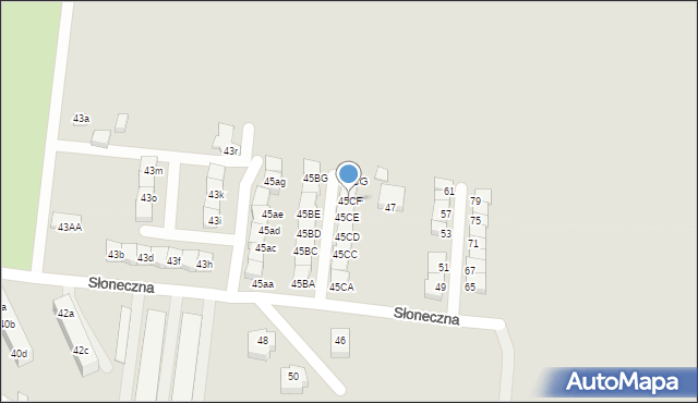 Świebodzin, Słoneczna, 45CF, mapa Świebodzin
