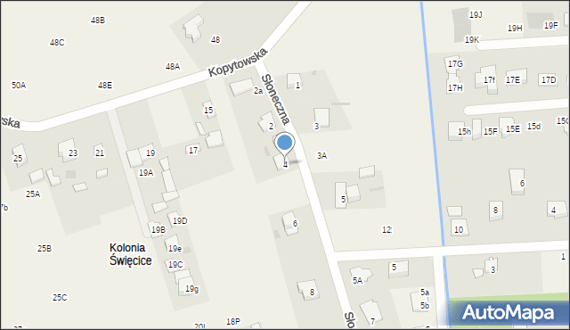 Święcice, Słoneczna, 4, mapa Święcice