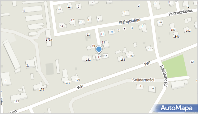 Świecie, Słabęckiego Mieczysława, 17, mapa Świecie