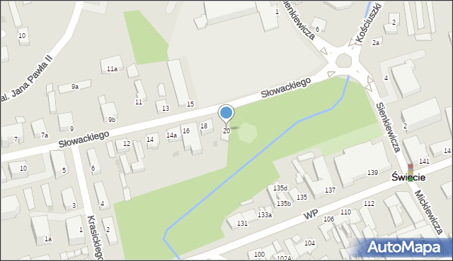 Świecie, Słowackiego Juliusza, 20, mapa Świecie
