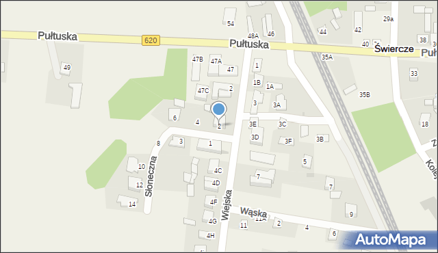 Świercze, Słoneczna, 2, mapa Świercze