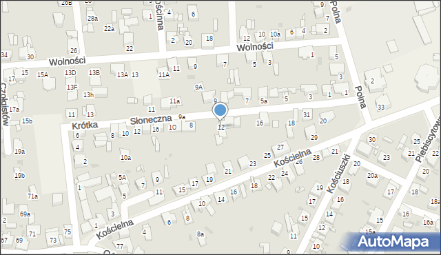 Świerklaniec, Słoneczna, 12, mapa Świerklaniec