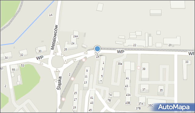 Świętochłowice, Śląska, 1A, mapa Świętochłowice