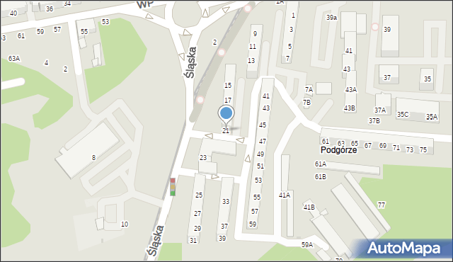 Świętochłowice, Śląska, 21, mapa Świętochłowice