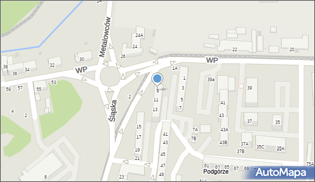 Świętochłowice, Śląska, 9, mapa Świętochłowice