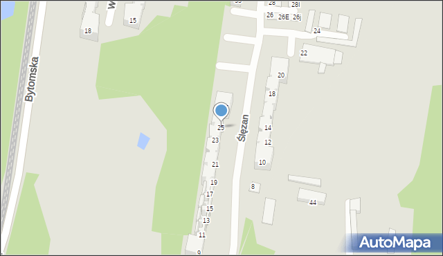 Świętochłowice, Ślęzan, 25, mapa Świętochłowice