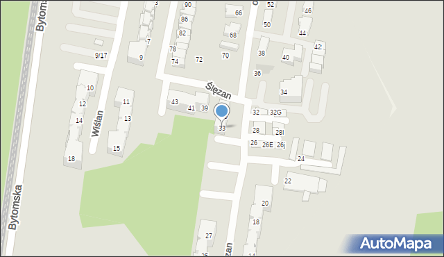 Świętochłowice, Ślęzan, 33, mapa Świętochłowice