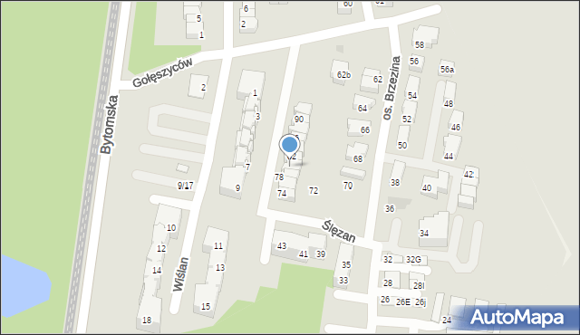 Świętochłowice, Ślęzan, 80, mapa Świętochłowice