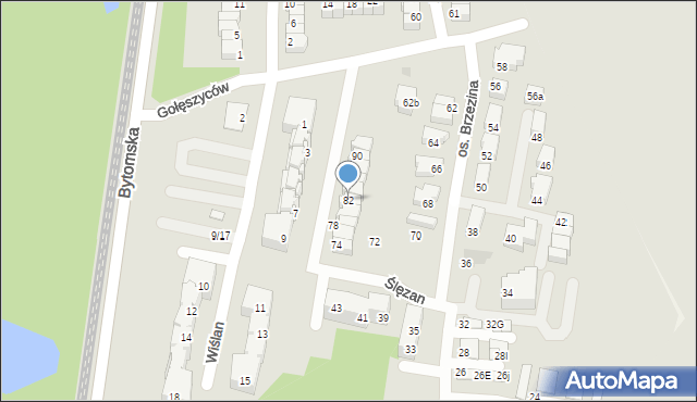 Świętochłowice, Ślęzan, 82, mapa Świętochłowice