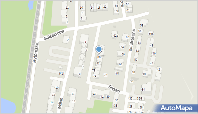 Świętochłowice, Ślęzan, 86, mapa Świętochłowice