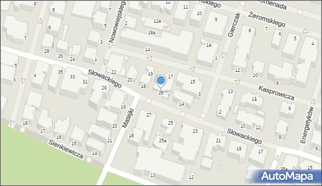 Świnoujście, Słowackiego Juliusza, 16, mapa Świnoujście