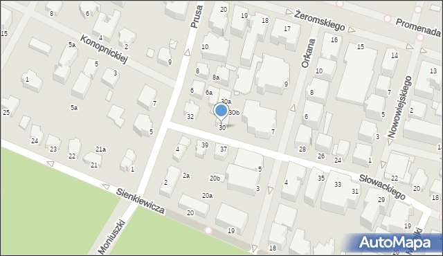 Świnoujście, Słowackiego Juliusza, 30, mapa Świnoujście