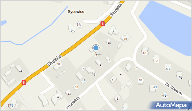 Sycewice, Słupska, 5, mapa Sycewice