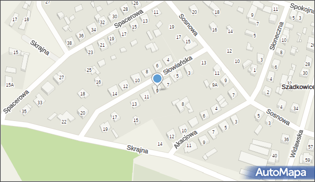 Szadkowice-Ogrodzim, Słowiańska, 9, mapa Szadkowice-Ogrodzim