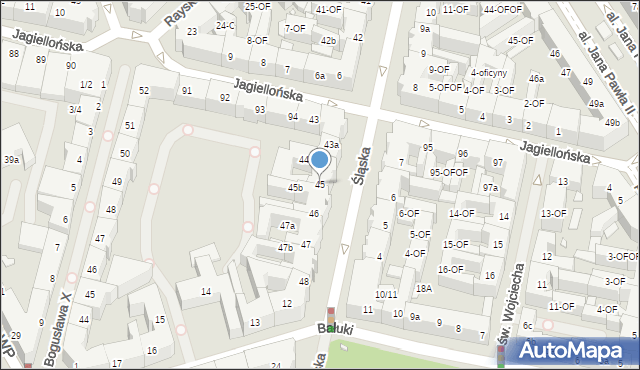 Szczecin, Śląska, 45, mapa Szczecina