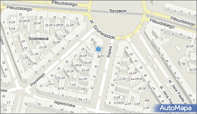 Szczecin, Śląska, 39, mapa Szczecina