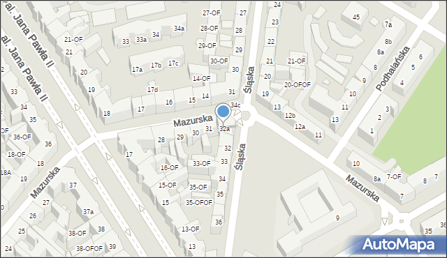 Szczecin, Śląska, 32a, mapa Szczecina
