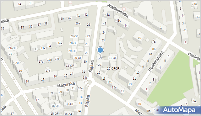 Szczecin, Śląska, 21, mapa Szczecina