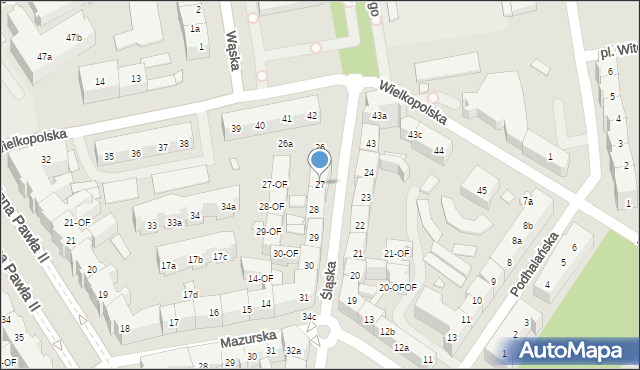 Szczecin, Śląska, 27, mapa Szczecina