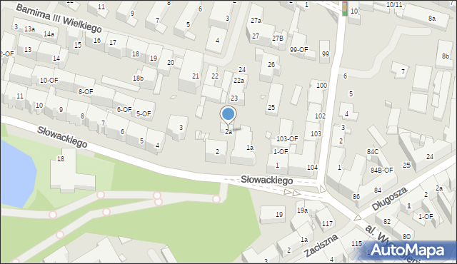 Szczecin, Słowackiego Juliusza, 2a, mapa Szczecina