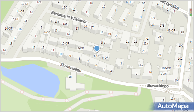 Szczecin, Słowackiego Juliusza, 6-OF, mapa Szczecina