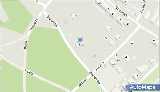 Szczecin, Słowiańska, 3, mapa Szczecina