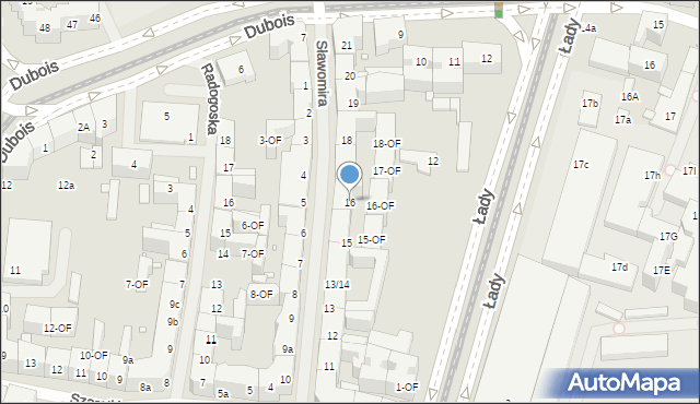 Szczecin, Sławomira, 16, mapa Szczecina