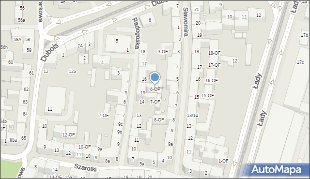 Szczecin, Sławomira, 6-OF, mapa Szczecina