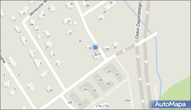 Szczecin, Słoneczne Wzgórze, 38, mapa Szczecina