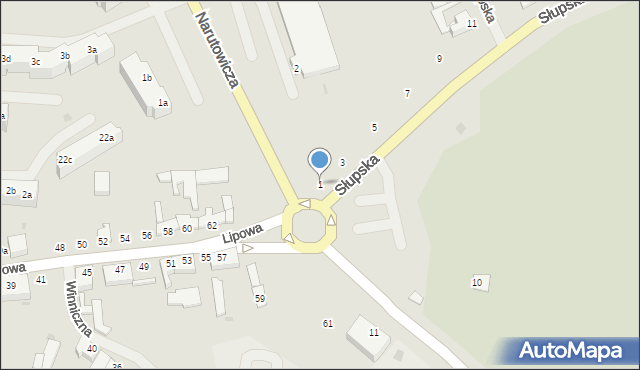 Szczecinek, Słupska, 1, mapa Szczecinek