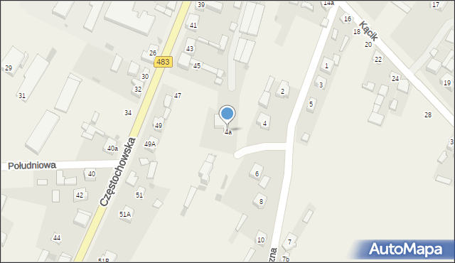 Szczerców, Słoneczna, 4a, mapa Szczerców