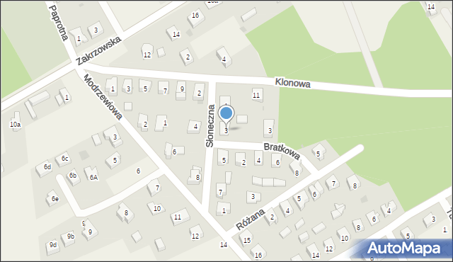 Szczodre, Słoneczna, 3, mapa Szczodre