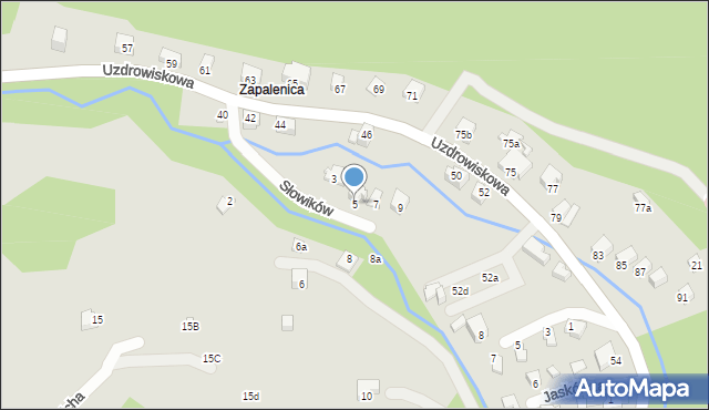 Szczyrk, Słowików, 5, mapa Szczyrk