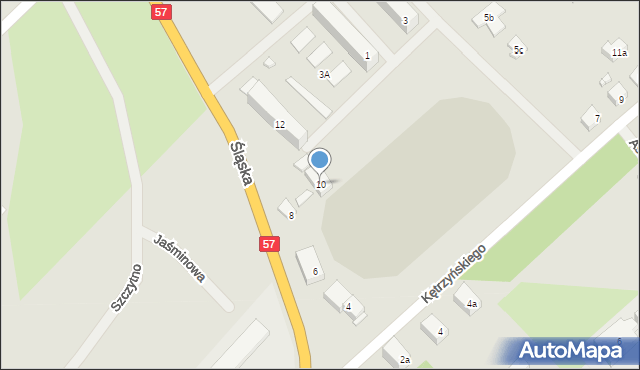 Szczytno, Śląska, 10, mapa Szczytno