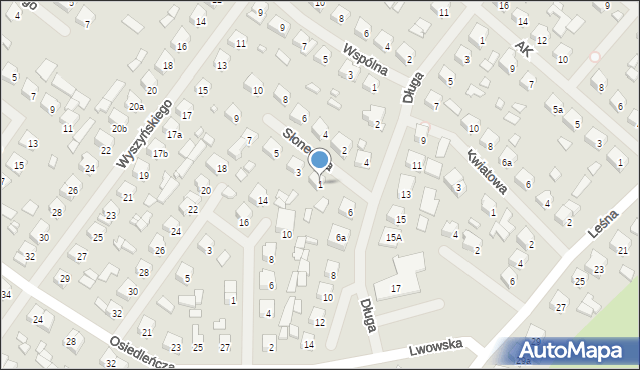 Szczytno, Słoneczna, 1, mapa Szczytno