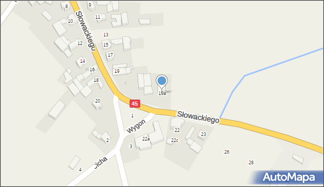 Szonowice, Słowackiego Juliusza, 19a, mapa Szonowice