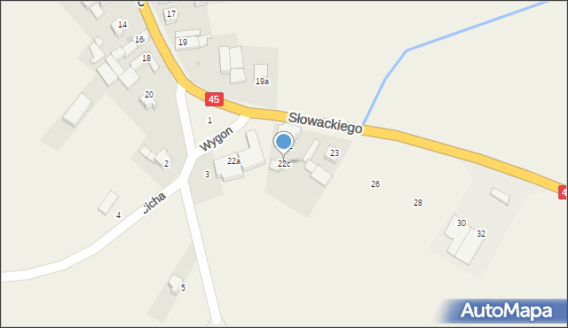 Szonowice, Słowackiego Juliusza, 22c, mapa Szonowice