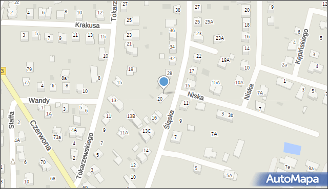 Tarnów, Śląska, 22, mapa Tarnów