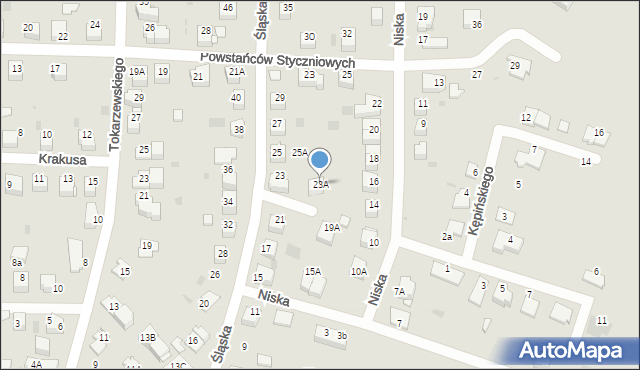 Tarnów, Śląska, 23A, mapa Tarnów