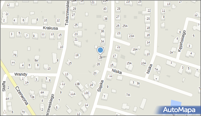 Tarnów, Śląska, 28, mapa Tarnów