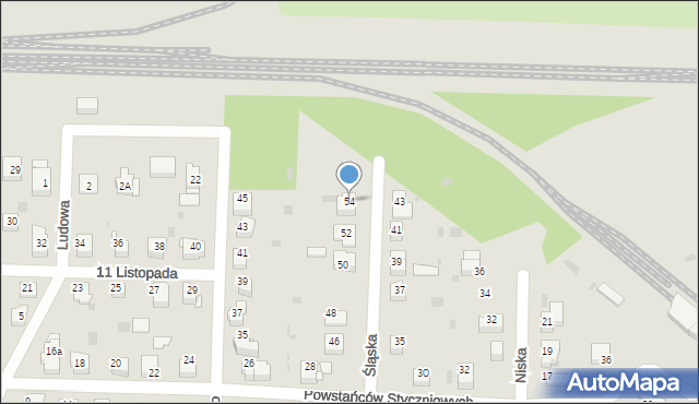 Tarnów, Śląska, 54, mapa Tarnów