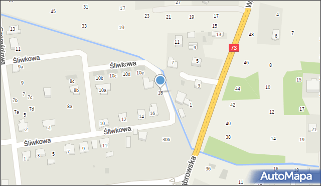 Tarnów, Śliwkowa, 18, mapa Tarnów