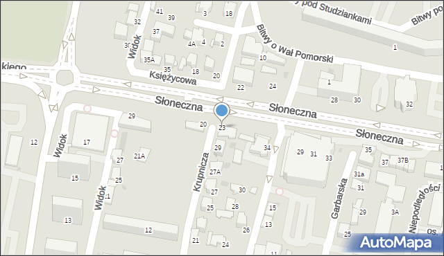 Tarnów, Słoneczna, 23, mapa Tarnów