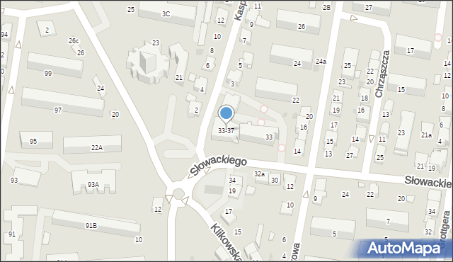 Tarnów, Słowackiego Juliusza, 33-37, mapa Tarnów