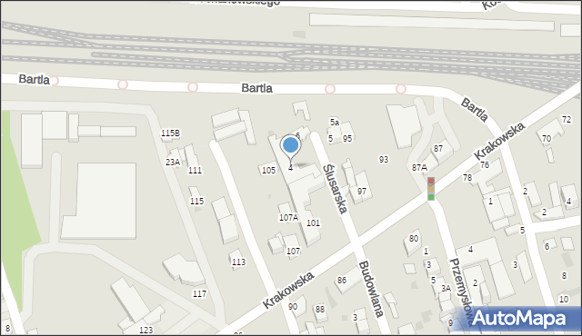 Tarnów, Ślusarska, 4, mapa Tarnów