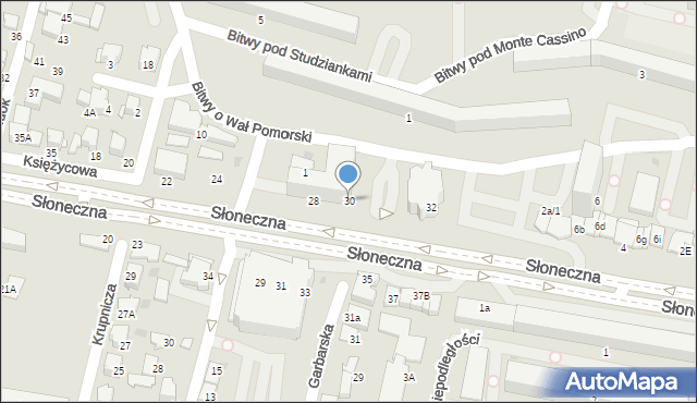 Tarnów, Słoneczna, 30, mapa Tarnów