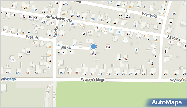 Tarnowskie Góry, Śliska, 47a, mapa Tarnowskie Góry